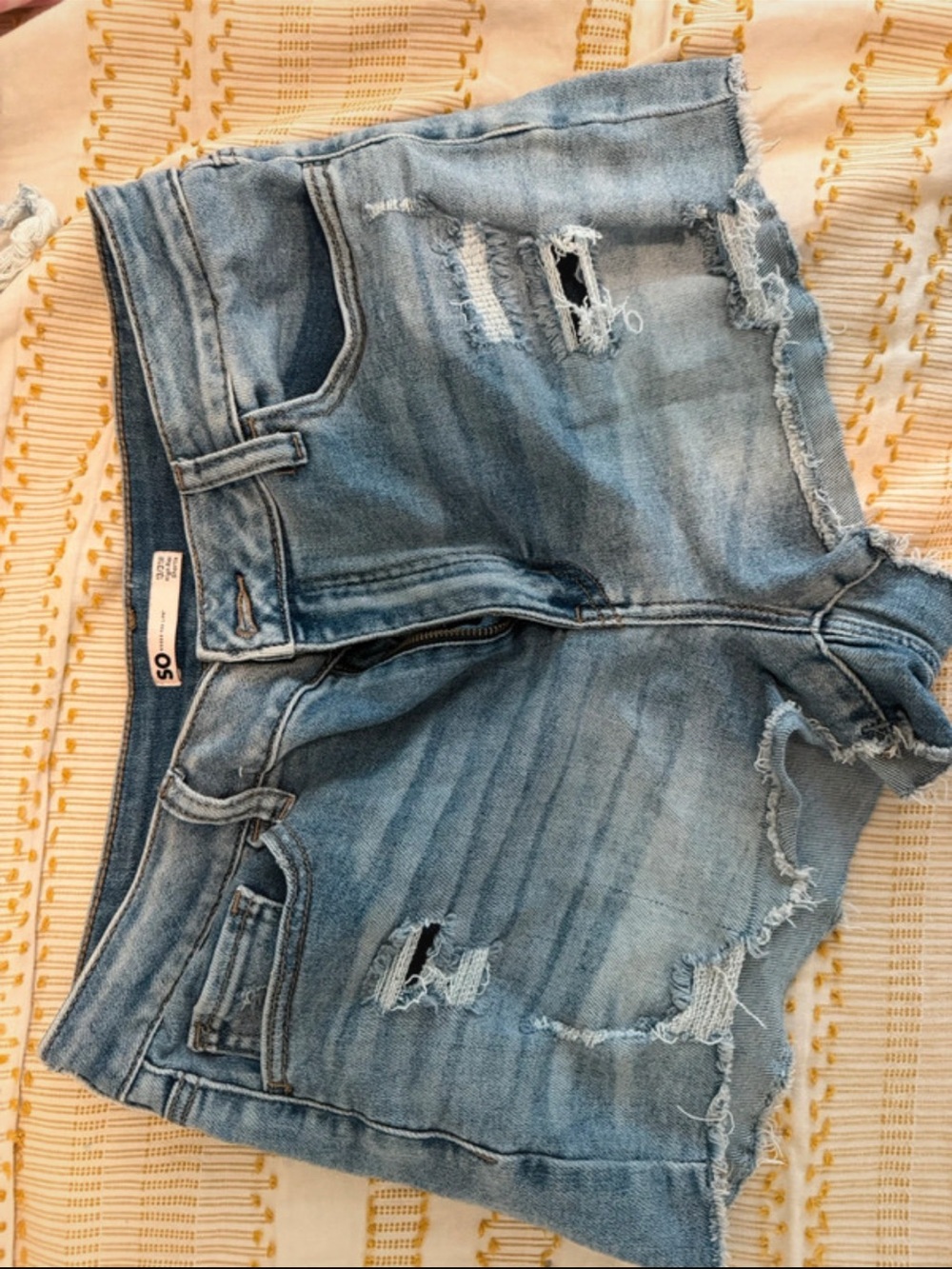 Light Blue Distressed Denim Women's Shorts